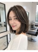 三鷹白髪ぼかしハイライトショートボブウルフショートカット韓国