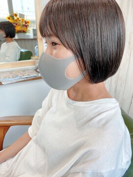 シュクルヘアー(Sucre Hair) ミニボブ×アッシュグレージュ