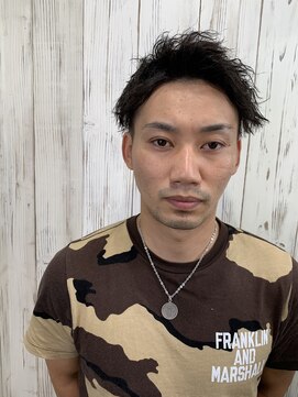 メンズアンダーバーホワイト 南海難波店(Men's _WHITE) ソフトツイストスパイラルパーマ