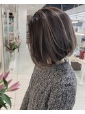 □ショートボブ/ハイライト/髪質改善トリートメント