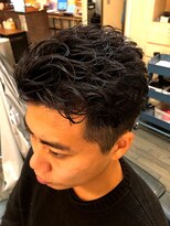 銀座マツナガ 浅草店 ツーブロックパーマ黒髪ショート