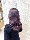 ★大人ラフウェーブ ピンクラベンダー うる艶ふんわりカール