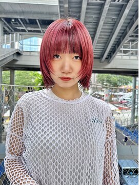 ヴェイン 渋谷(vain) ボブウルフ/フェイスレイヤー/レッドカラー