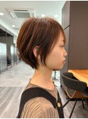 大人ラフウェーブ20代30代40代ボブブラウンスウィングショート