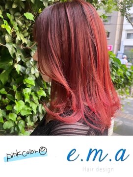 エマヘアデザイン(e.m.a Hair design) ピンクカラー