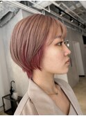 インナーカラー×ピンクベージュ×ピンク