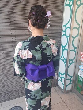 マリィズ下鴨(Marry's) 浴衣着付け、ヘアアレンジ