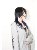 ウルフカット/インナーカラー/ネイビー/ハイライト