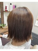 外ハネミニボブ切りっぱなし大人ラフこなれ感【カミケン清明店】