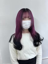 ヘアー アレス(hair ales) エンドカラー グラデーション ピンクカラー ラベンダーカラー