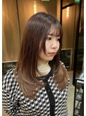 髪質改善グレージュカラーカーキベージュレイヤーロング錦糸町