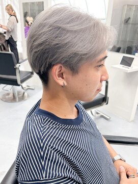 カシェル(cashel) メンズグレーシルバーホワイトハイトーンブリーチ2回