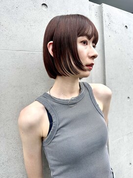 カケル(×.) 前上がりボブ/控えめレイヤー/ショコラカラー