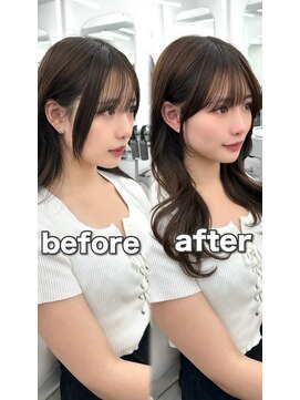 アマトウキョウ アユンチェ(AMA TOKYO×AYUNCHE) 前髪顔まわり韓国ヘアレイヤーカットサイドバンク2wayバンク韓国