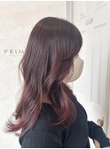 pink brown レイヤーカット