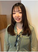 ロング 髪質改善ストレート フェイスレイヤー 透明感カラー 20代