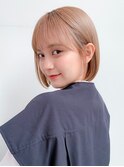 ボブショートボブ縮毛矯正ベージュグレージュ門前仲町