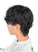スパイラルメンズパーマ波巻きスパイラルメンズショート別府大分