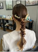 【WAVY hair set】結婚式ヘアセットデザインポコ編みおろし