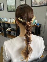ウェイビー 桜木町店(WAVY)&nbsp;【WAVY hair set】結婚式ヘアセットデザインポコ編みおろし