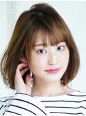 大人ナチュラルな美シルエットボブ