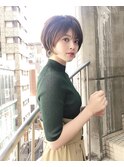 丸いフォルムのショートボブ