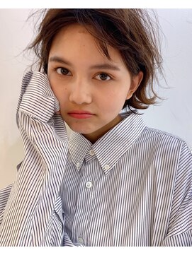 グッデイ ヘアー(GOOD DAY HAIR) 外ハネボブ  アッシュブラウン ネオウルフ ブリーチなしカラー