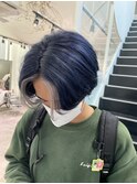 navy×silver フェイスフレーミング