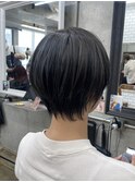 暗めの馴染み白髪ぼかしハイライト