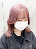 ピンクベージュ/ピンクカラー/フェイスレイヤー/顔まわりカット