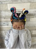 編み込みツインコーンロウ