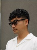 大人バングパーマ