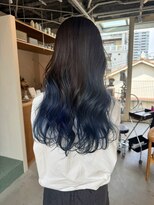 エルム 原宿 表参道(yelm)&nbsp;グラデーションカラー×ブルーヘア/ダブルカラー/髪質改善/韓国