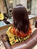 エール 生駒(aile Total Beauty Salon)&nbsp;裾カラーオレンジ×グラデーション