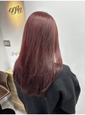 レイヤーカット×暖色カラー