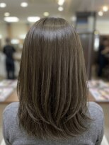 ビーワンヘアー 藤井寺 土師ノ里(B1hair)&nbsp;レイヤーカット/オリーブ/うる艶