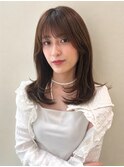 髪質改善トリートメント 透明感 セミロング ショコラベージュ