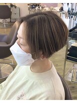 コワファースト 別府&nbsp;白髪ぼかし×ハイライト×ハンサムボブ