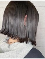 アース 会津若松店(HAIR&MAKE EARTH)&nbsp;黒髪切りっぱなしボブ×艶髪ストレート
