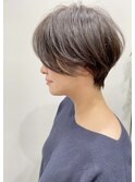 グレーベージュ×束感レイヤーショート◎20代30代40代50代60代