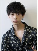 ナチュラルマッシュショート黒髪女子ウケ束感ツーブロックパーマ