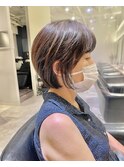 丸みミセスショートハイライト