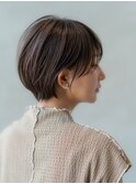 大人かわいい前髪セシルカットココアブラウンフリンジウェーブ