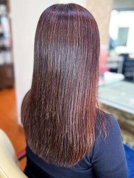 アークスヘアー 20代30代40代モカブラウン髪質改善カラー艶感ストレート