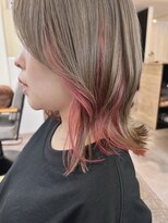 ミュラ(mulah)&nbsp;インナーカラーペールピンク×ミルクティーベージュ＊くびれヘア