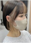 ”インナーカラー×ぱつっとボブ
