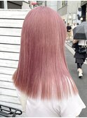 !ダブルカラーホワイトピンクベージュピンクカラー#原宿