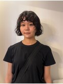 ボブパーマドライパーマボブ前髪パーマ黒髪パーマ