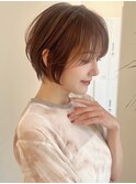 say.ショートボブひし形ショートオリーブグレーアッシュブランド