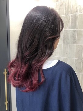 エルサザリープ 三宮(Elsa the leap) エンドカラー／デザインカラー／ワインレッド